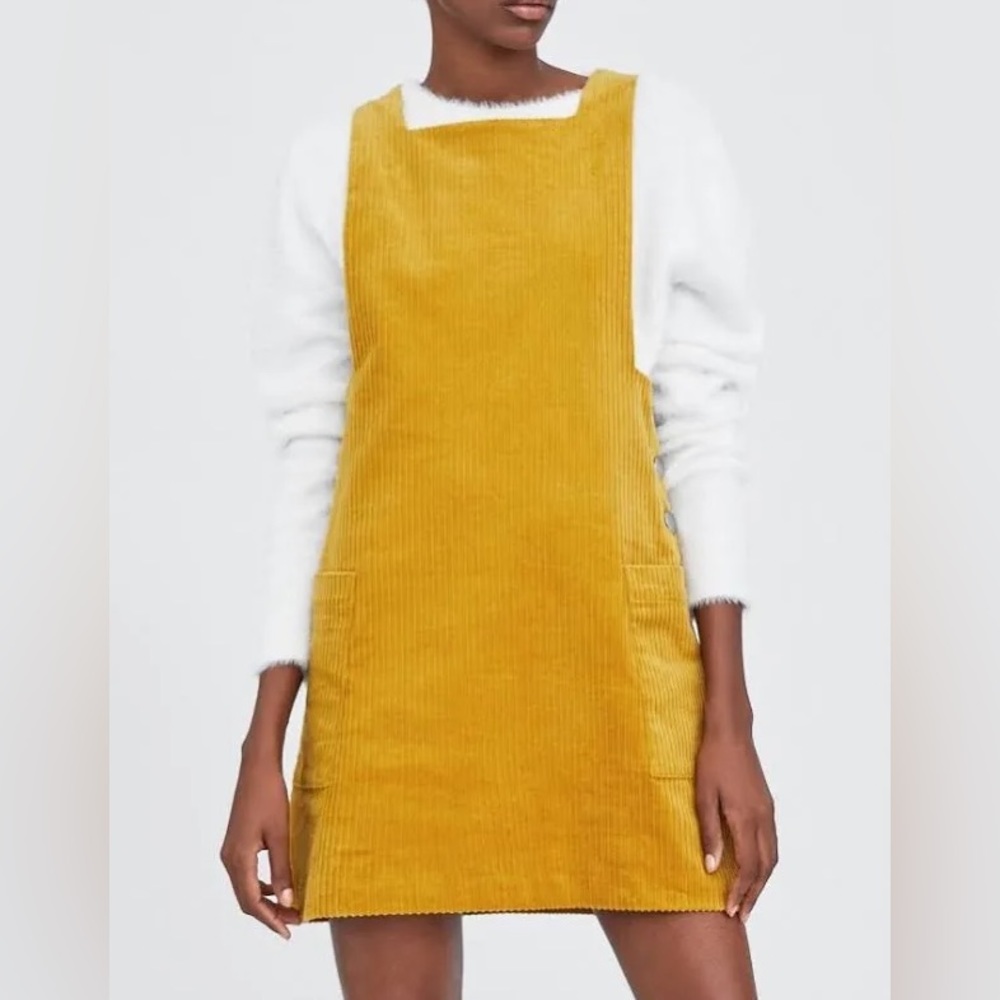 Zara Yellow Gold Pinafore Dress in Medium